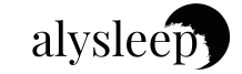 Alysleep logo with text and a half-circle design on a white background